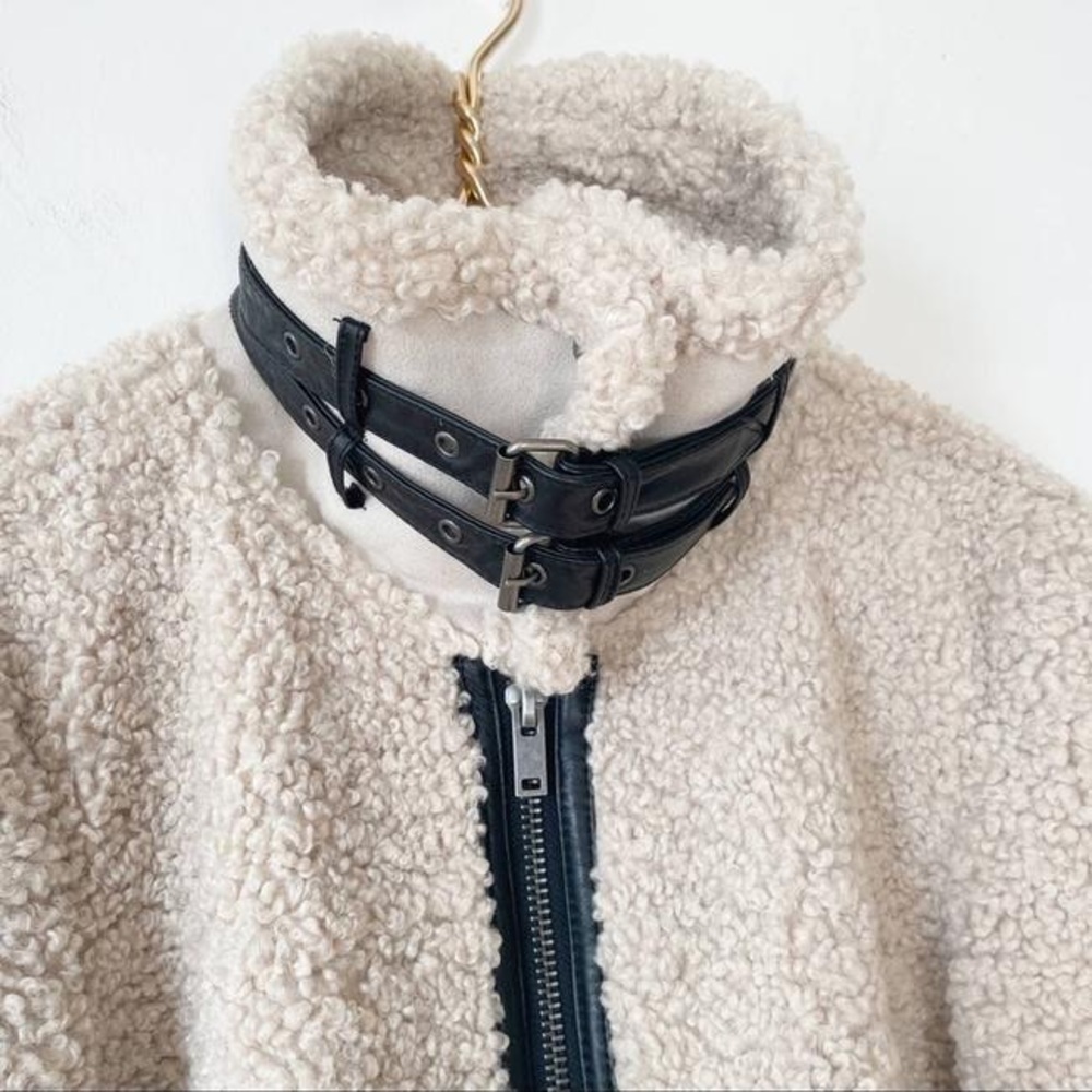 ❌SOLD❌Zara | Teddy And Faux Leather Zipper Jacket - Picture 7 of 13